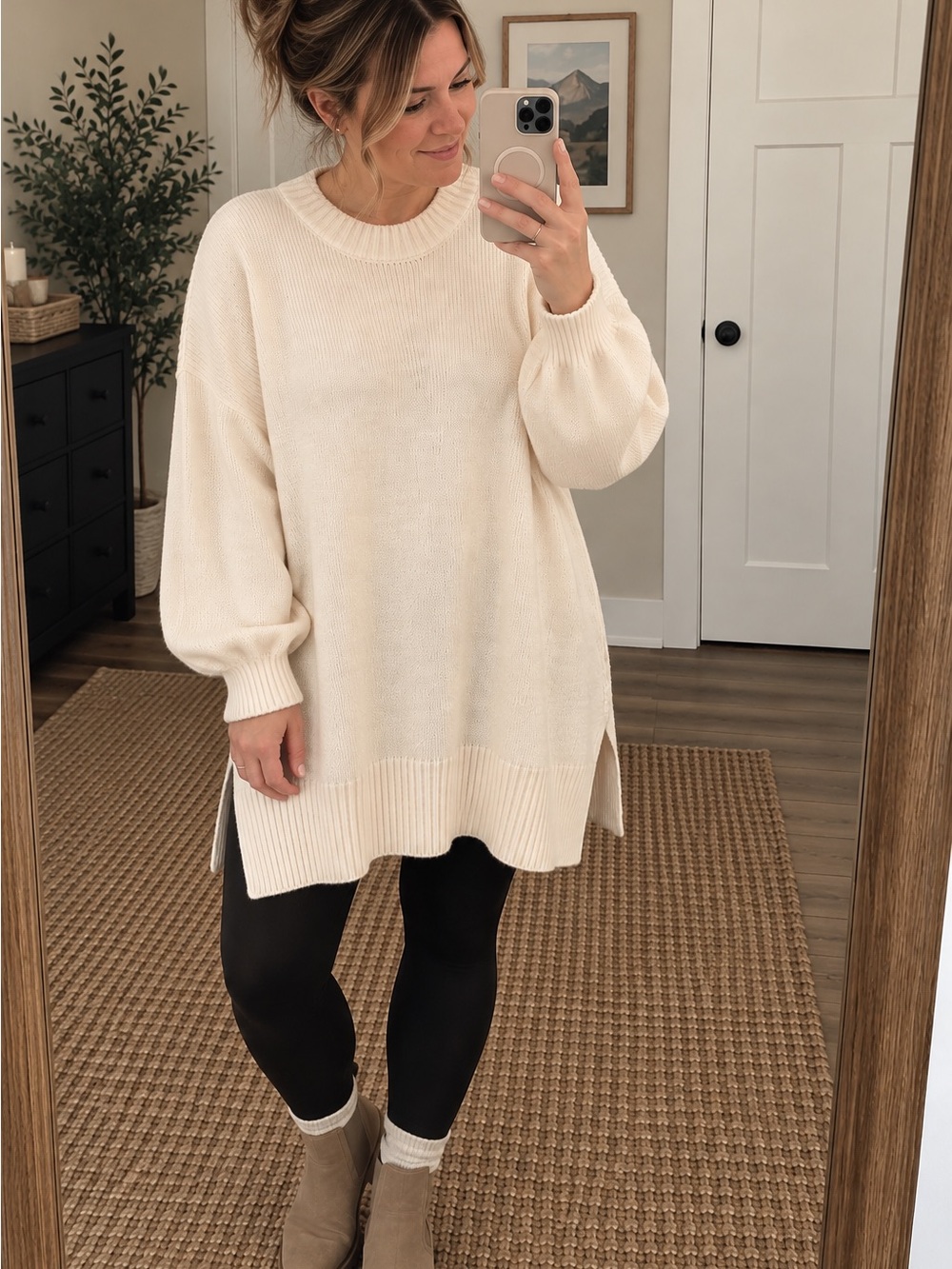 NWT Arula Size A 1X Ivory Oversized Tunic Sweater Plus Size